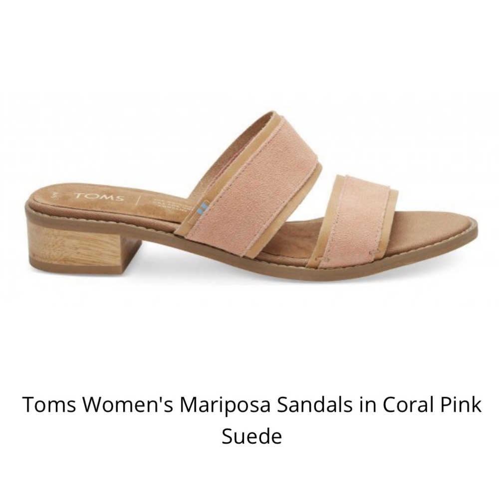 Toms pink suede sandal